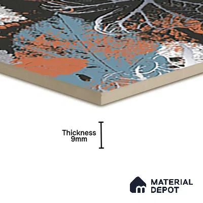 Floral Wall Tile TL 07248 C Plana 8003 GLM (Silver) 1 ft x 1 ft Ceramic Matte Finish - 9 mm  | 2 mm Spacer is Mandatory | Please Expect a Slight Variation of Pattern (Sample)